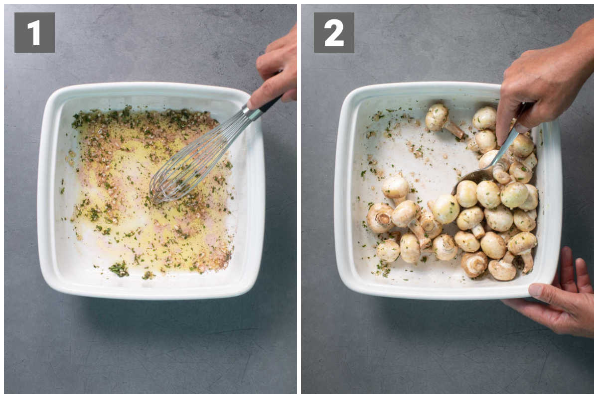 make marinade and add mushrooms