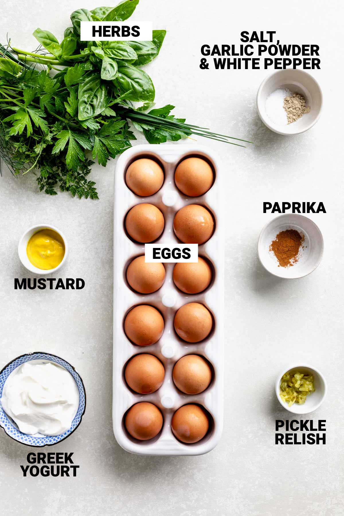 the ingredients on a white tabletop with text overlay
