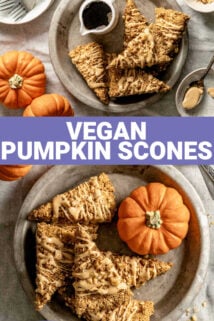 pumpkin scones with text overlay