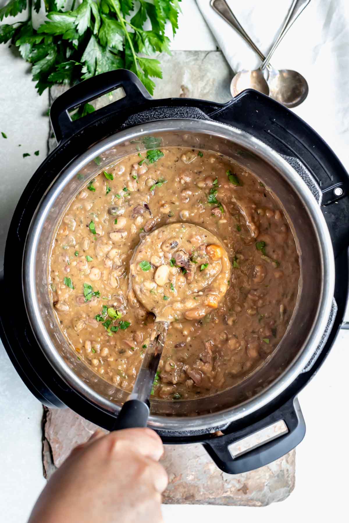 pressure cooker ham and bean soup in the instant pot