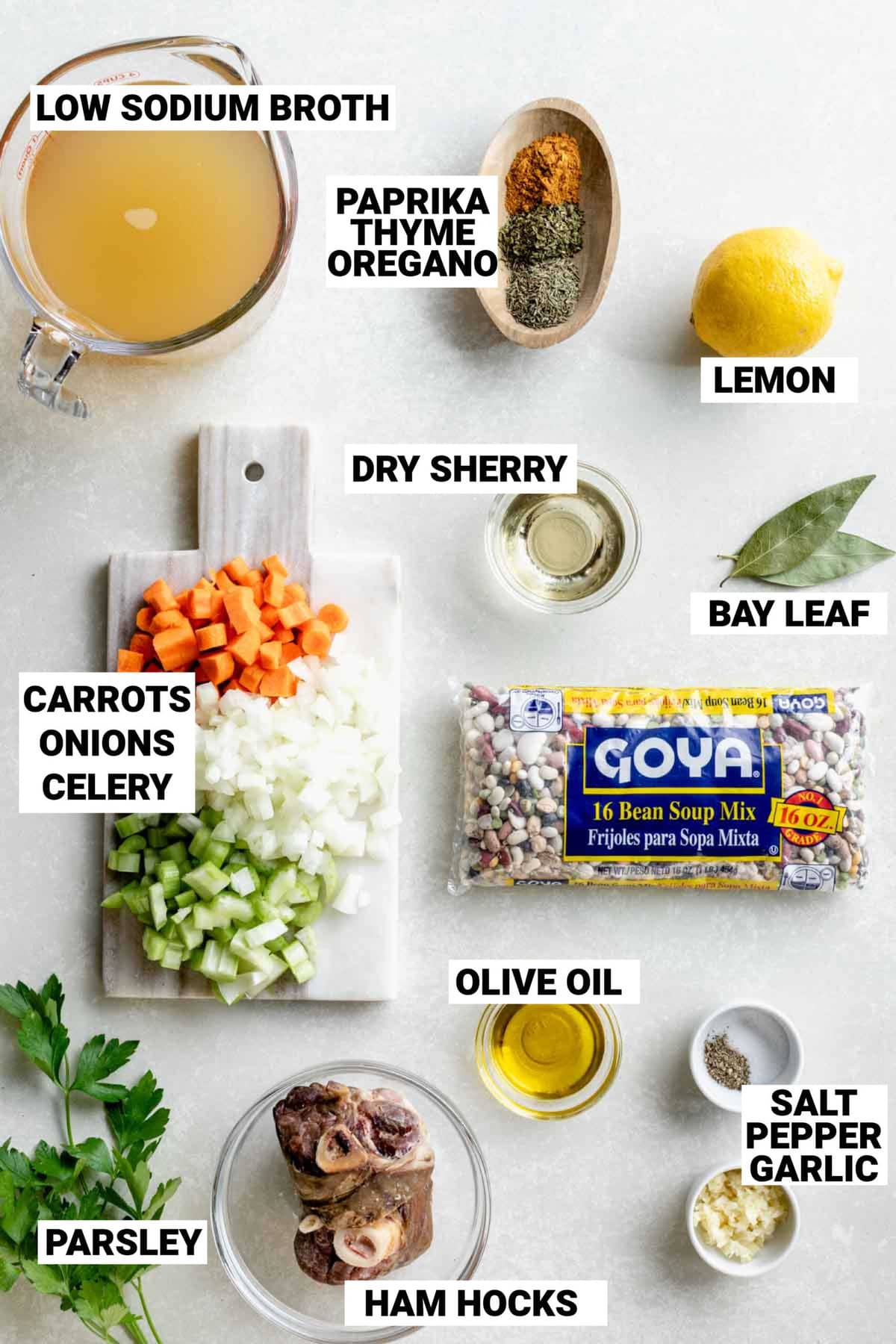 ingredients for instant pot ham and bean soup