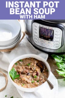 instant pot bean soup with text overlay