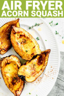 acorn squash in the air fryer with honey and cinnamon glaze