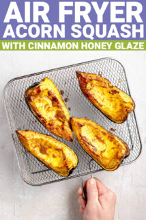 air fryer acorn squash with a honey glaze