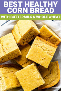 cornbread closeup with text overlay