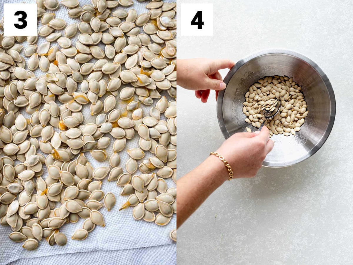 drying the seeds and seasoning them