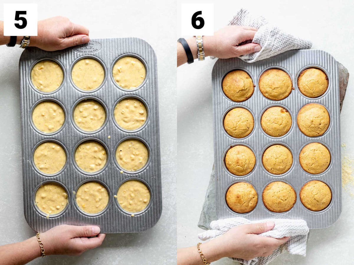 bake batter in the muffin pan