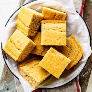 overhead of the cornbread
