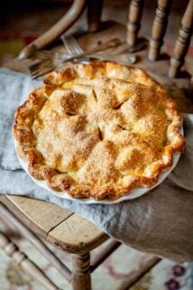 the pie cooling on the chair