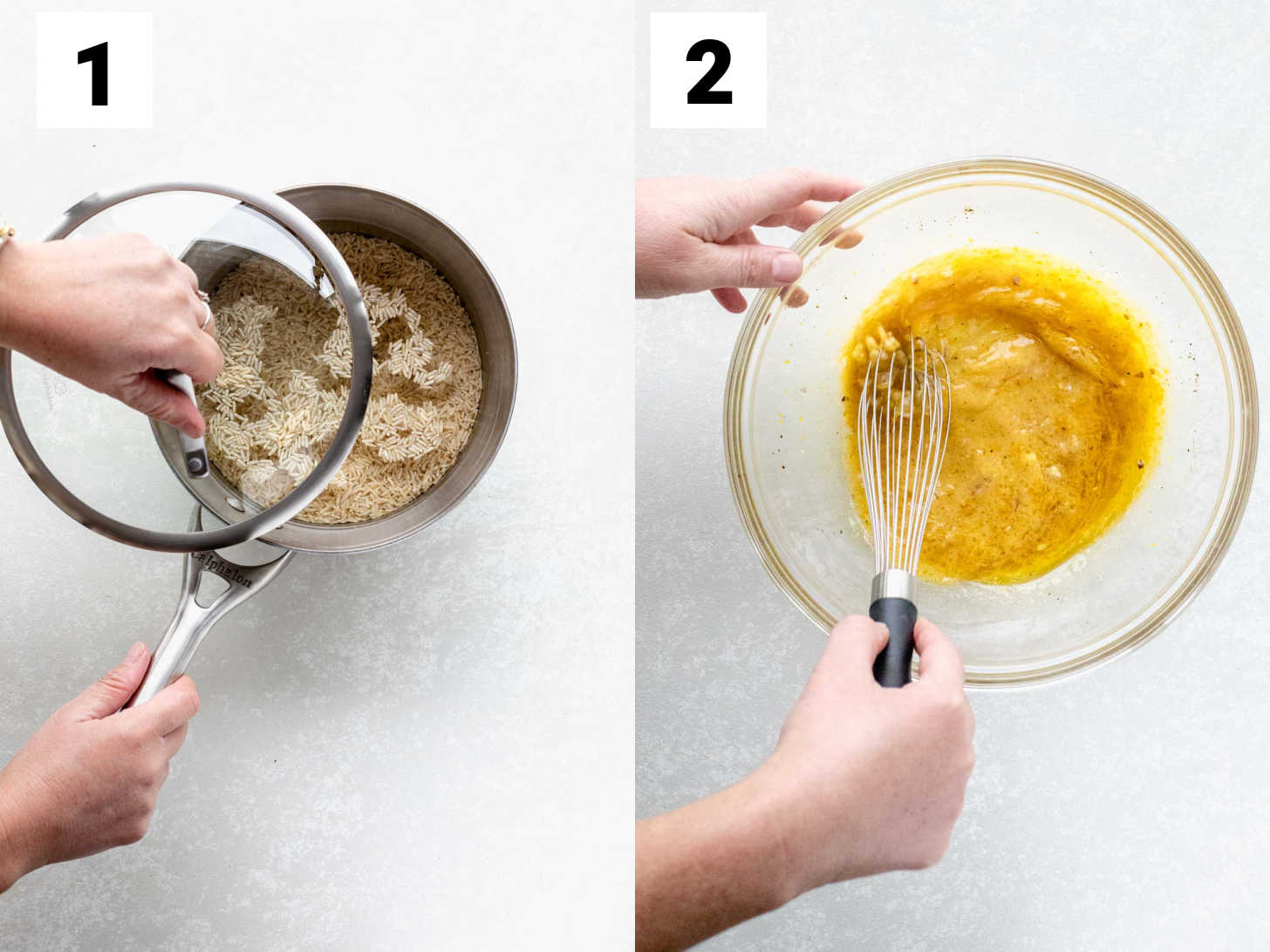 make the rice and dressing