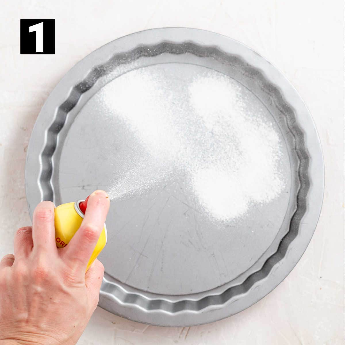 spray the tart pan with cooking spray