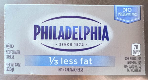 one third less fat neufchatel cheese