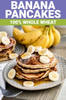 whole wheat banana pancakes