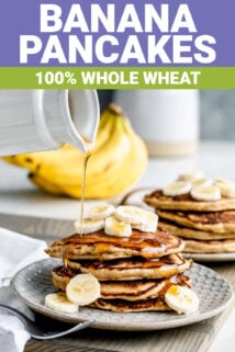 100% whole wheat banana pancakes
