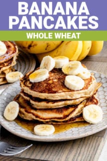 banana pancakes made with whole wheat flour