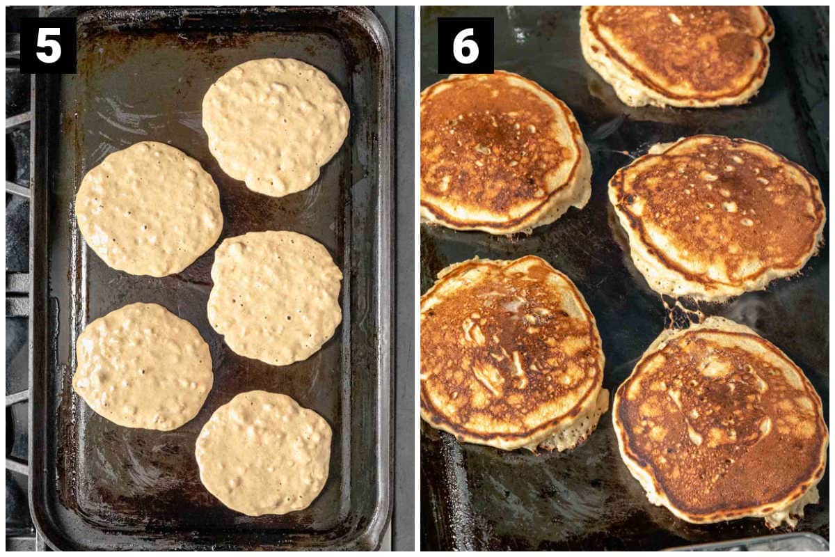 cook the pancakes on both sides until they're golden brown