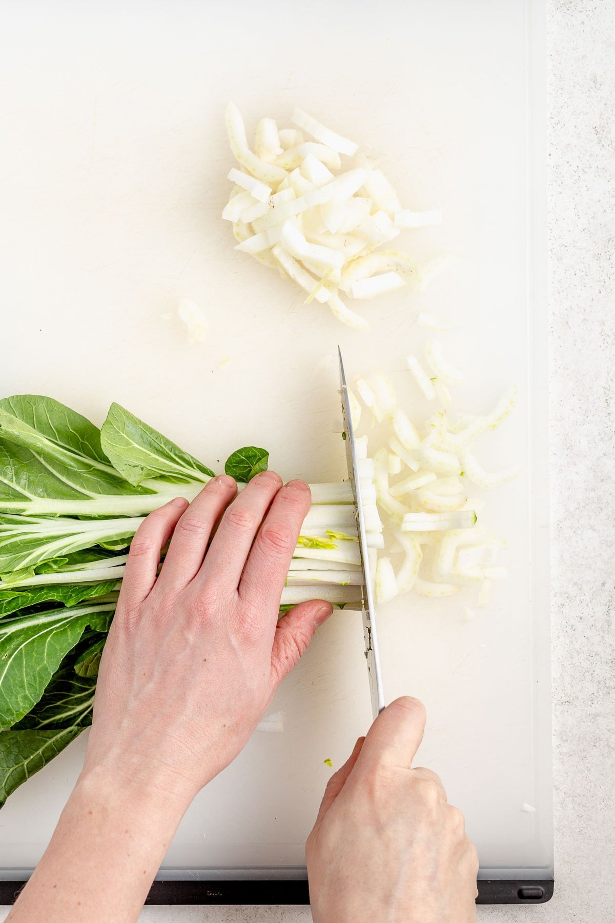 cutting the white parts
