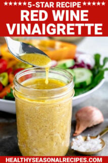 red wine vinaigrette with text overlay