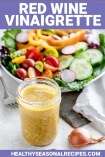 red wine vinegar salad dressing with text overlay