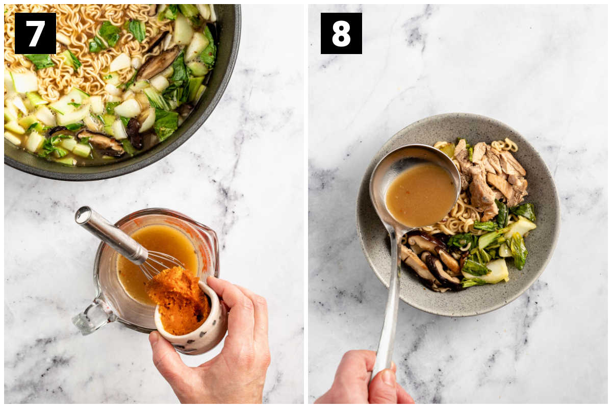 add miso and then serve homemade ramen