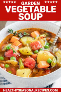 a bowl of the soup with a spoonful