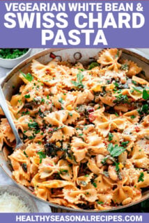 vegetarian white bean swiss chard pasta