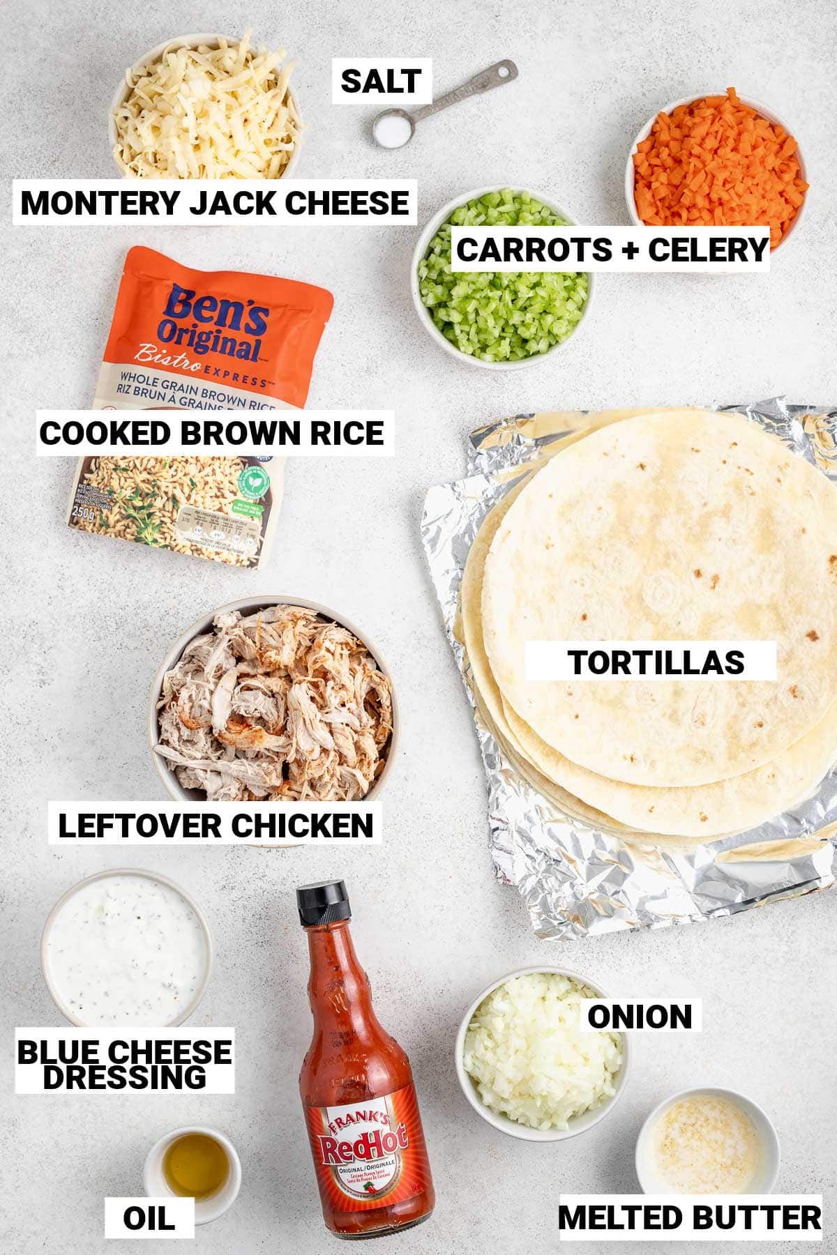 the ingredients in bowls with text overlay