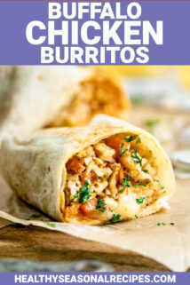 buffalo chicken wrap with text overlay
