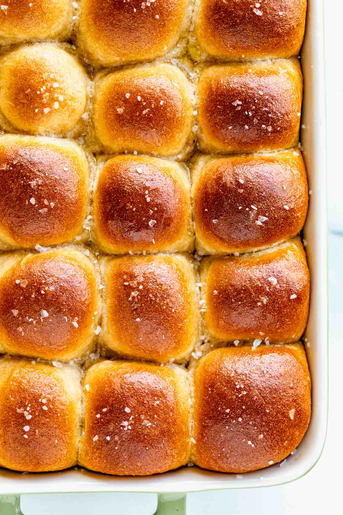 close up shot of baked whole wheat dinner rolls