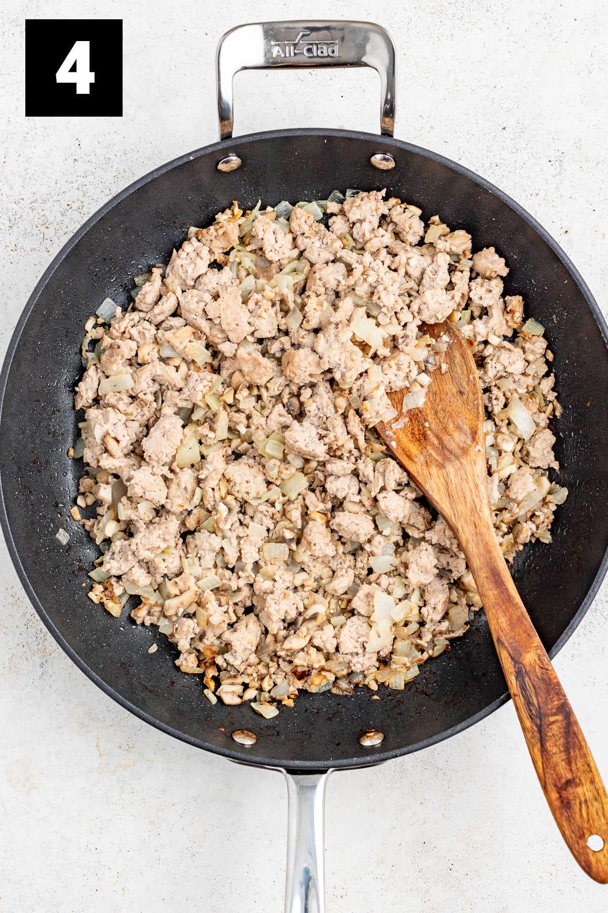 cook turkey mixture in a saucepan