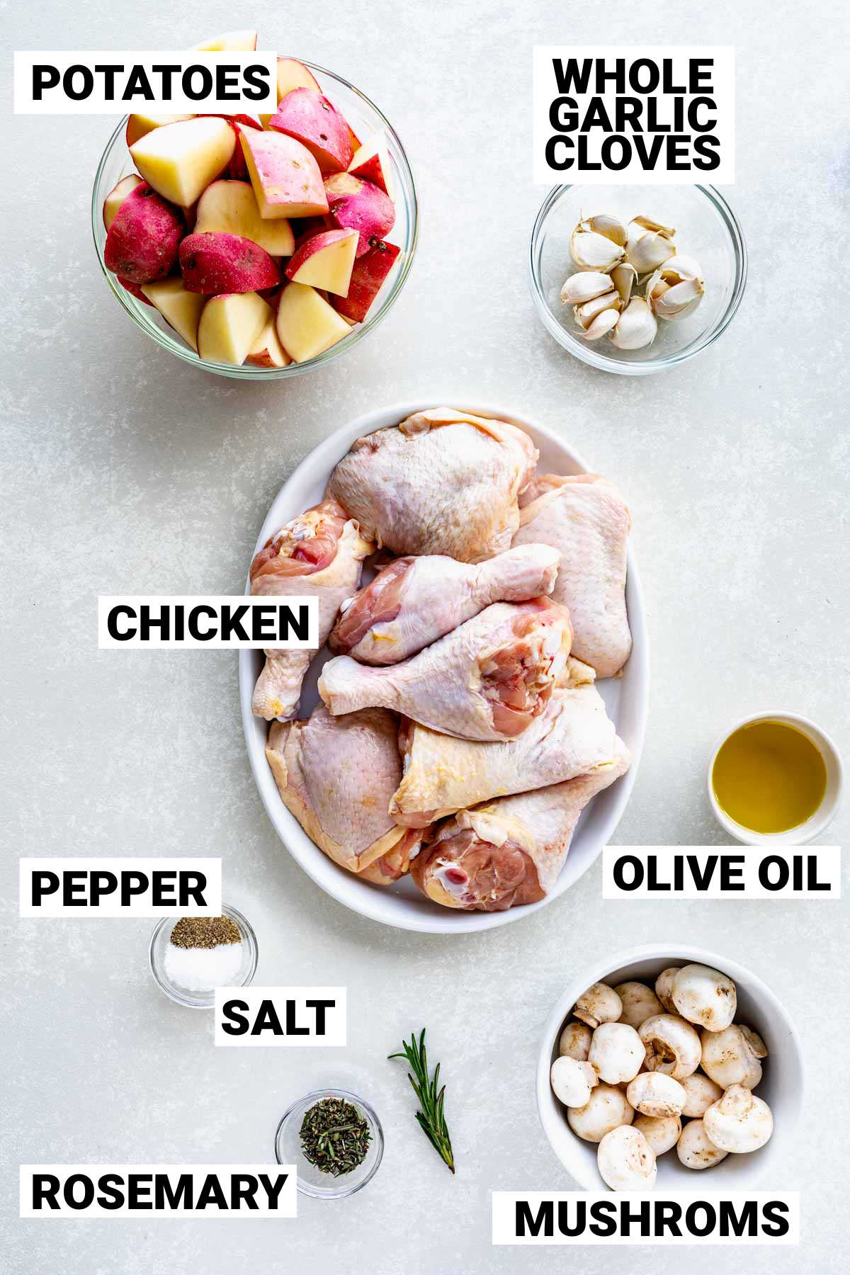 the ingredients on countertop with text overlay