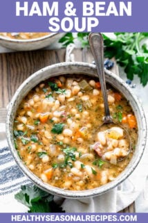 ham and bean soup with text overlay