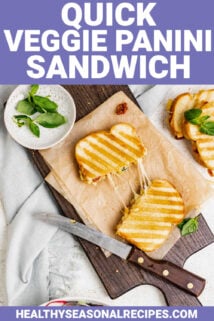 quick veggie panini sandwich with artichoke hearts and cheese