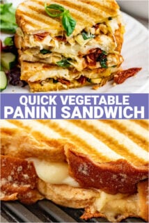 quick vegetarian panini sandwich