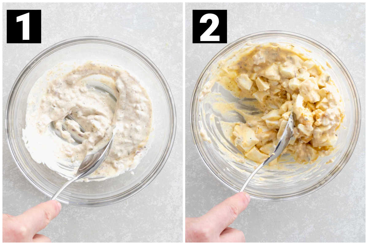 make the egg salad mixture