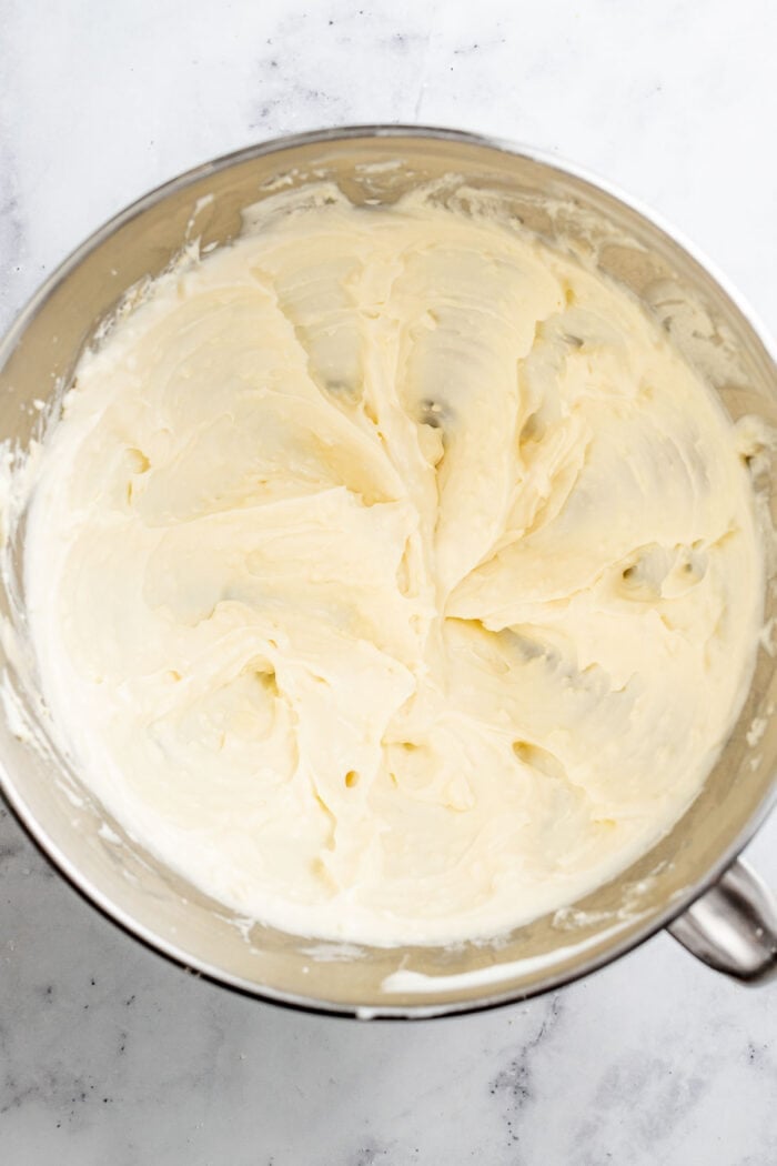the frosting with the Greek yogurt added to it