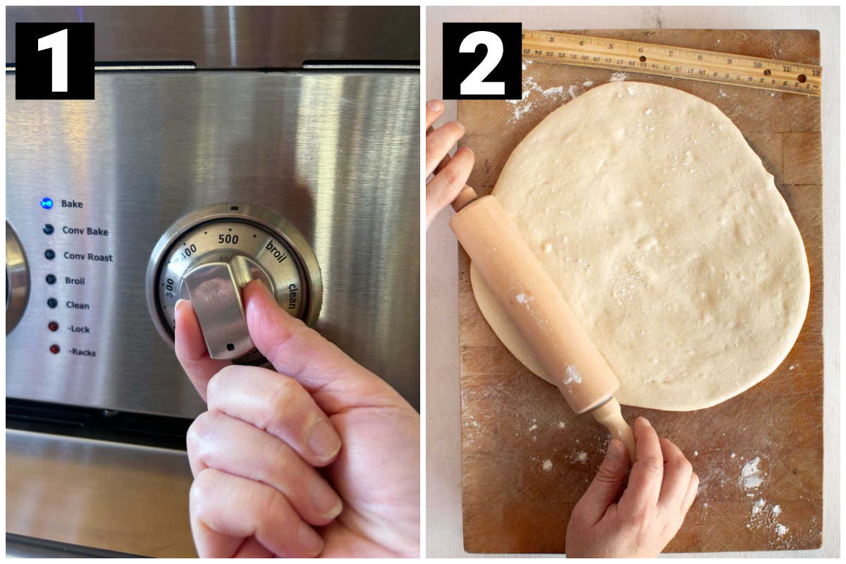 preheat the oven and roll out dough