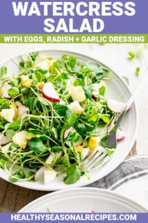 cress salad with text overlay