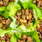 close up of 5 ingredient ground turkey lettuce wraps