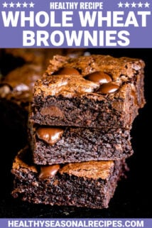 brownies stacked up with text overlay