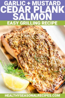 the plank salmon from the side with text overlay