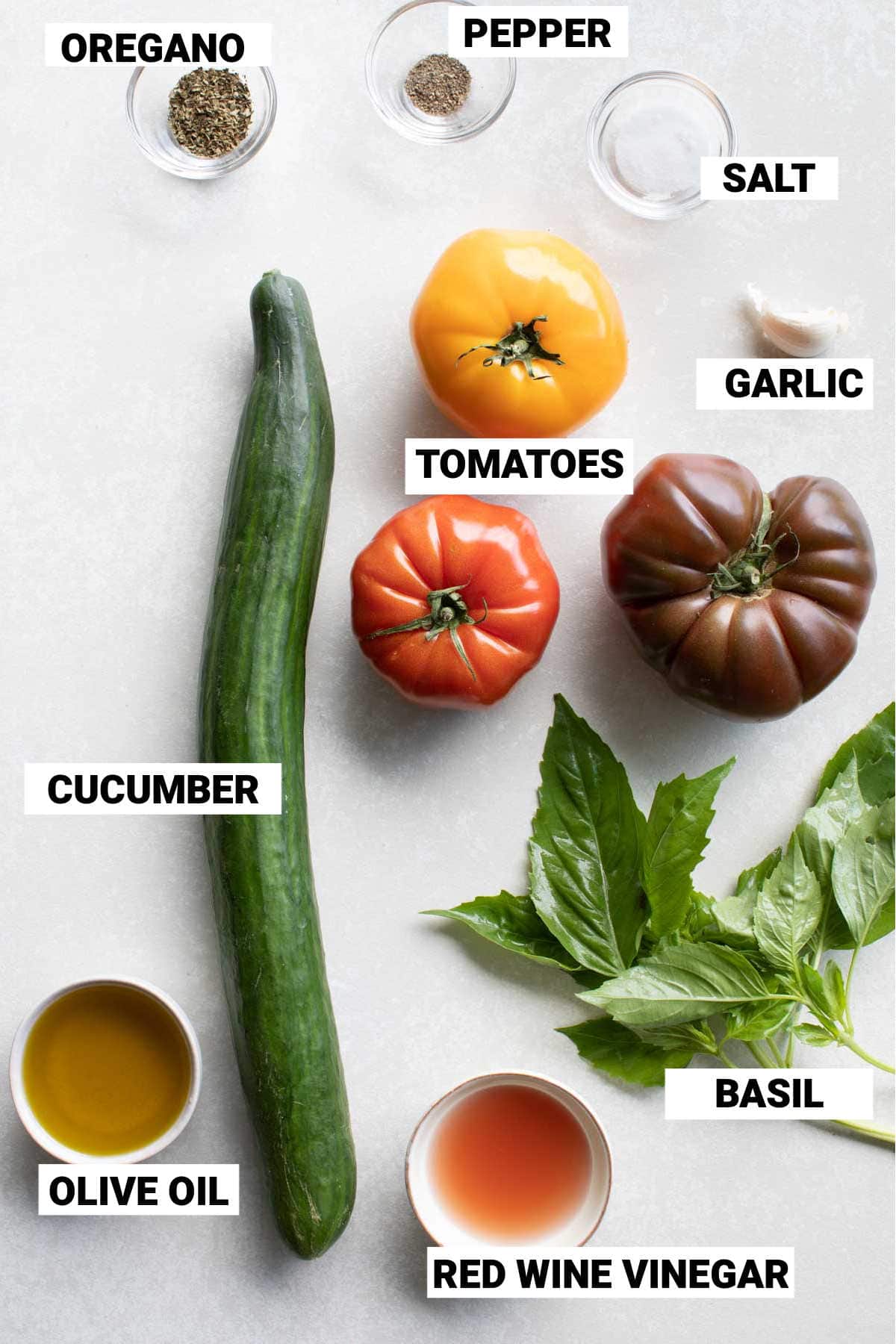 the ingredients for the salad with text overlay