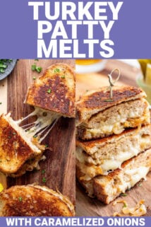 turkey patty melts with text overlay