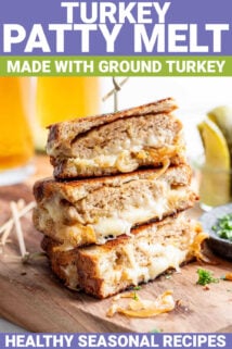 turkey patty melts with text overlay
