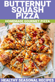 butternut squash pizza with text overlay