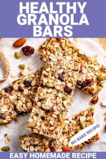 healthy granola bar recipe with text overlay