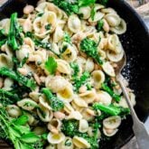 Rapini Pasta in a skillet