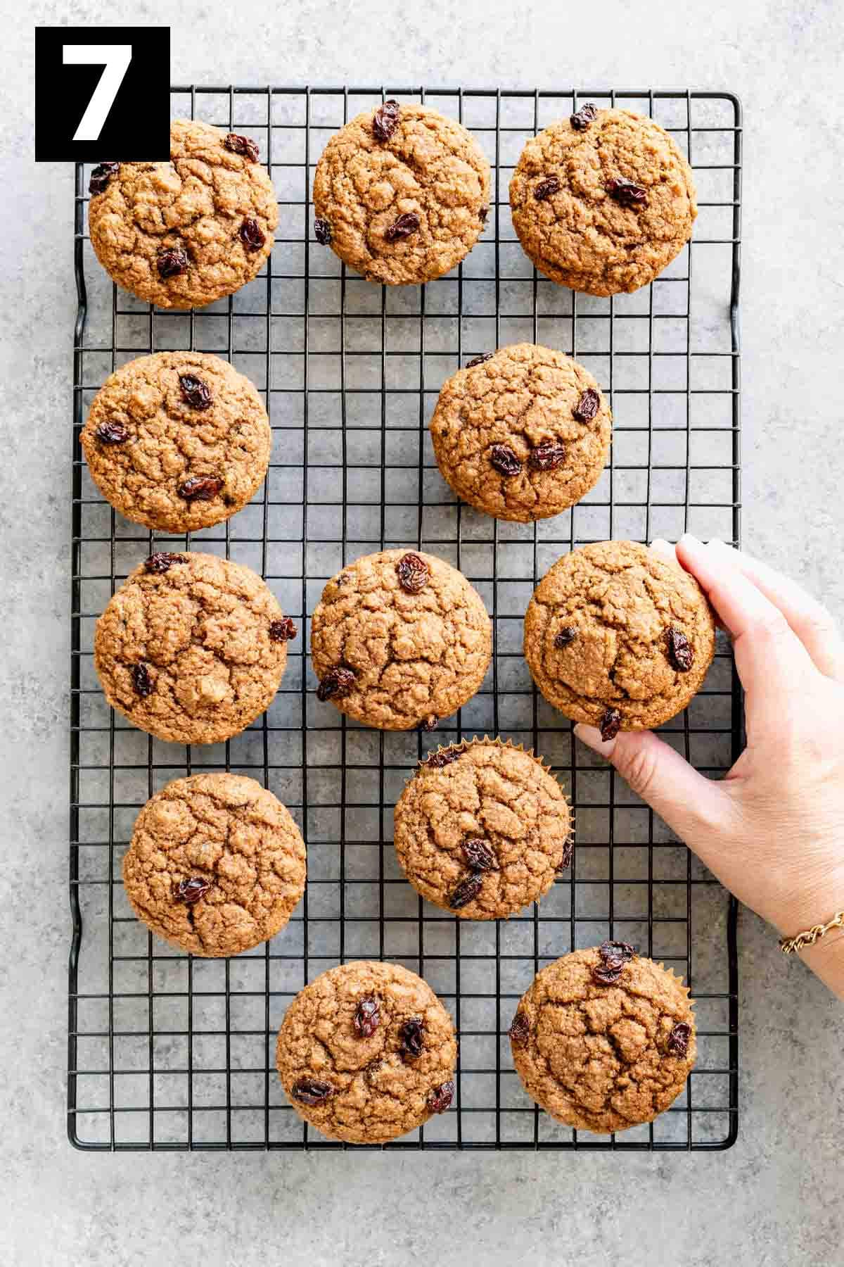 transfer the muffins to a cooling rack to cool before storing in a bag or air-tight container