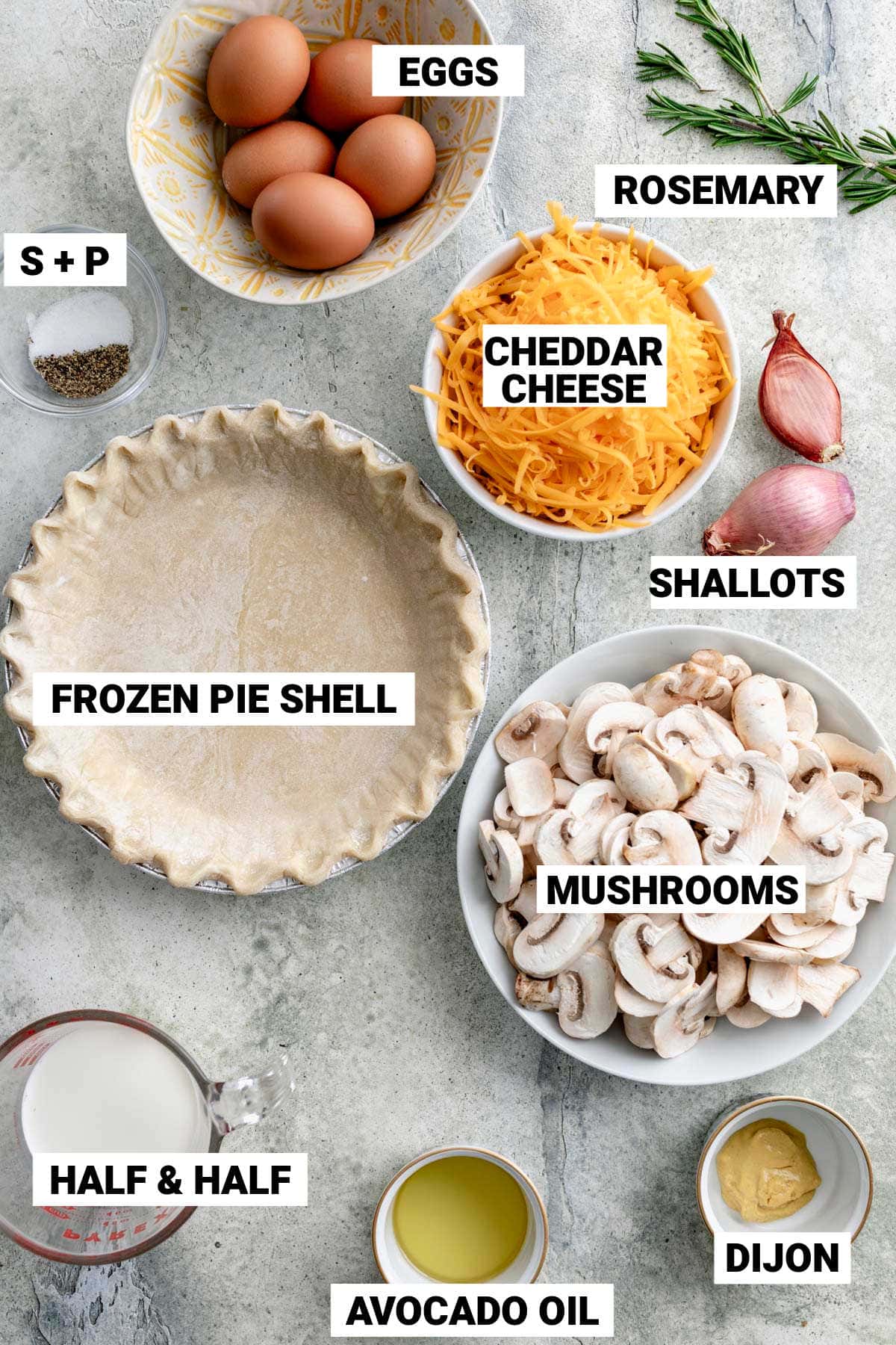 the mushroom quiche ingredients