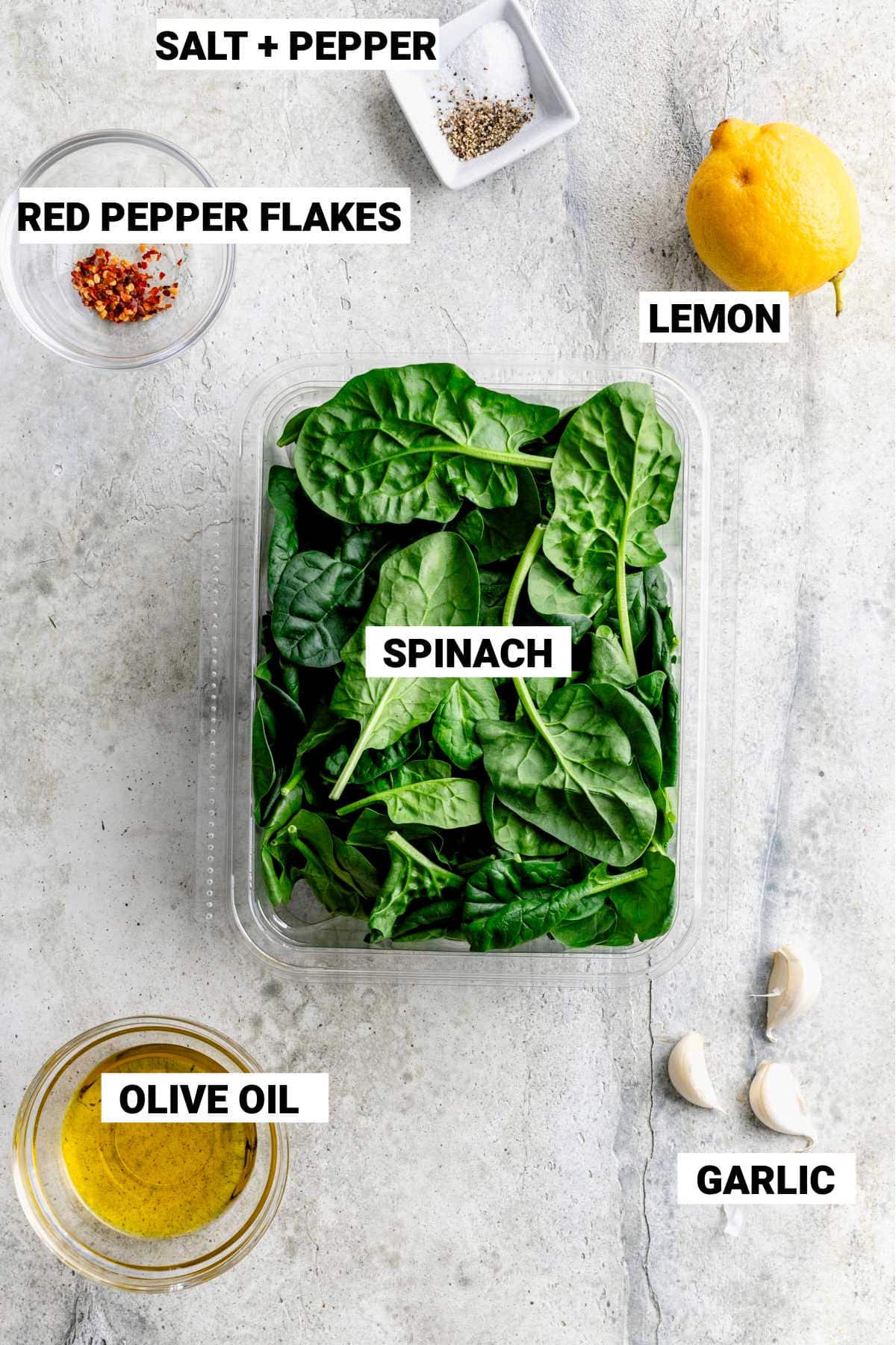 the ingredients on a white table top with text overlay